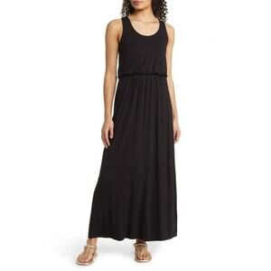 Lush Black Jersey Racerback Maxi Dress